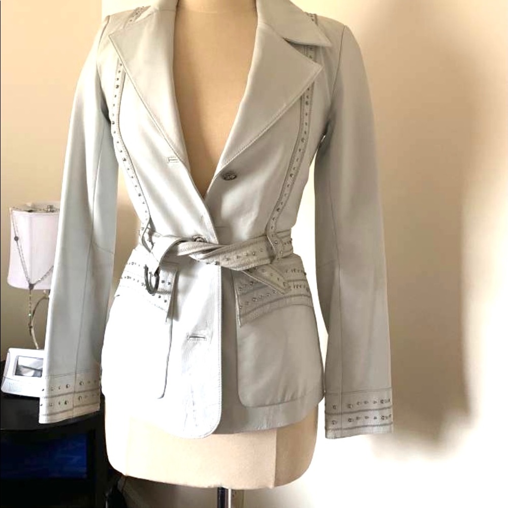 CACHE White LEATHER Jacket